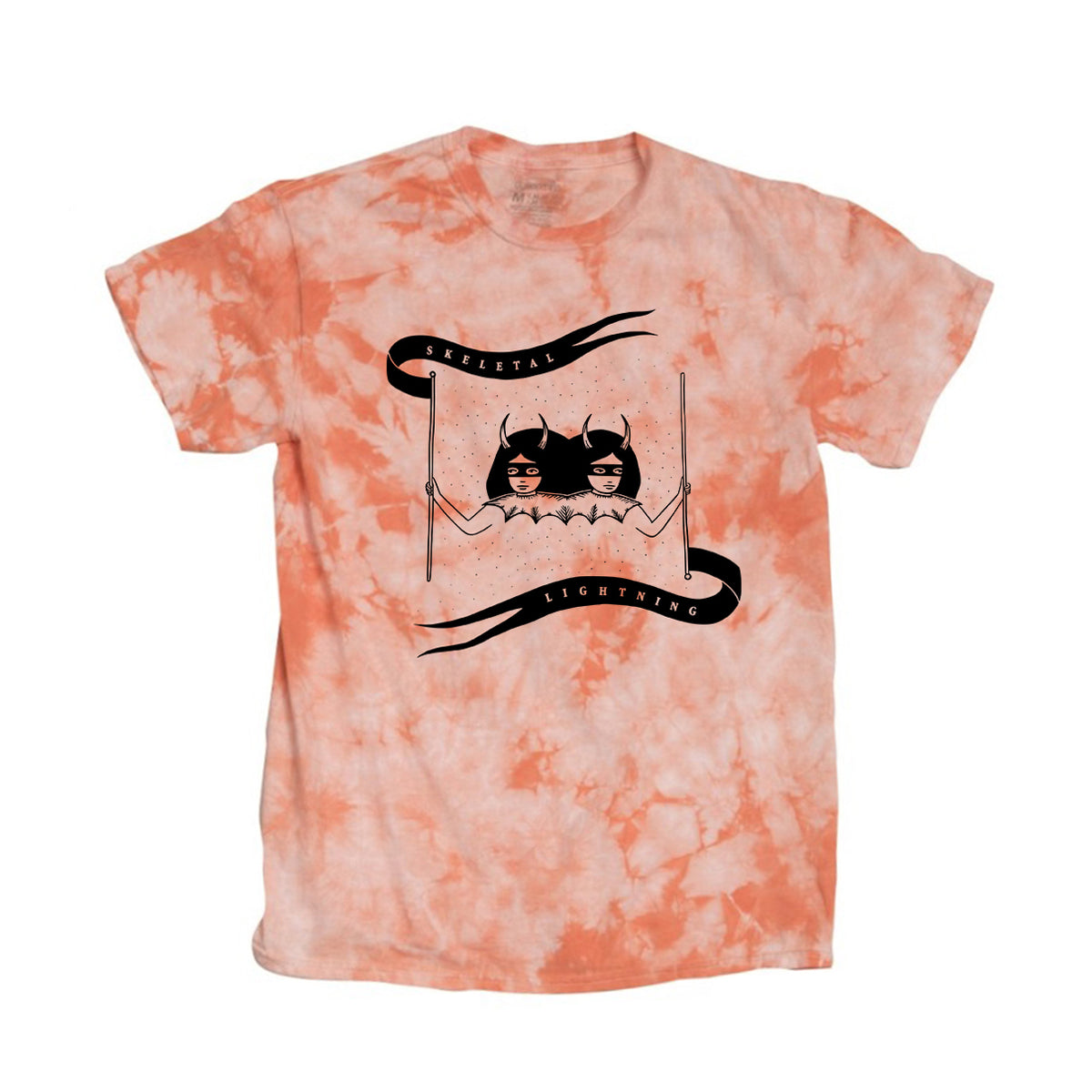 Skeletal Lightning Devil Girls Tie Dye T-Shirt