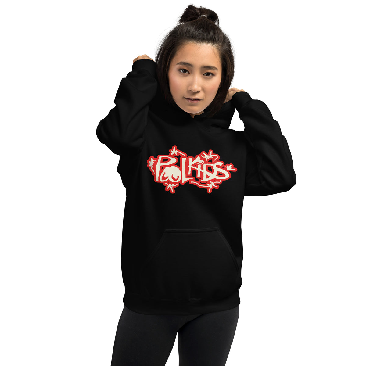 Pool Kids Black Graffiti Pullover Hooded Sweatshirt
